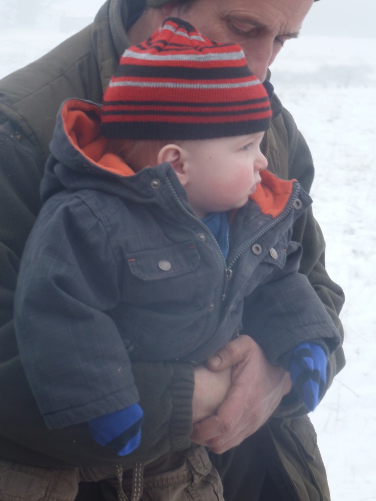 toddler in the snow