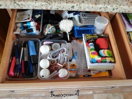 Organised stationery drawer