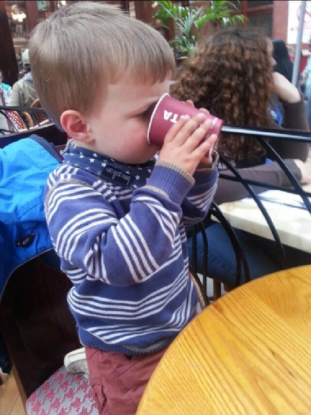 toddler drinking costa