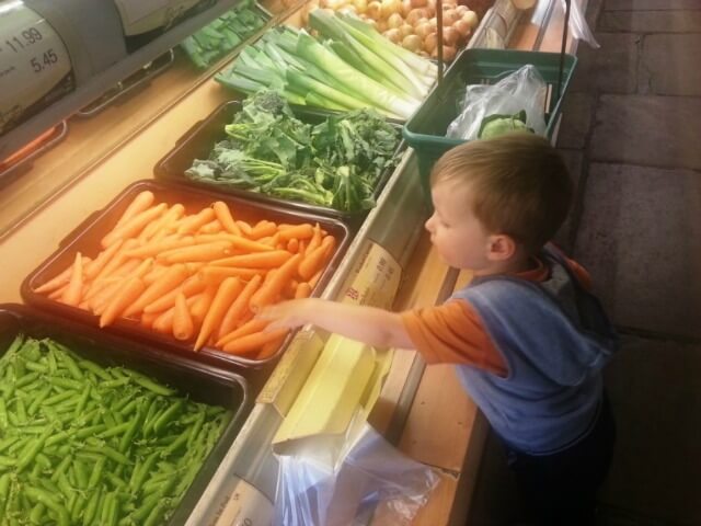 choosing vegetables