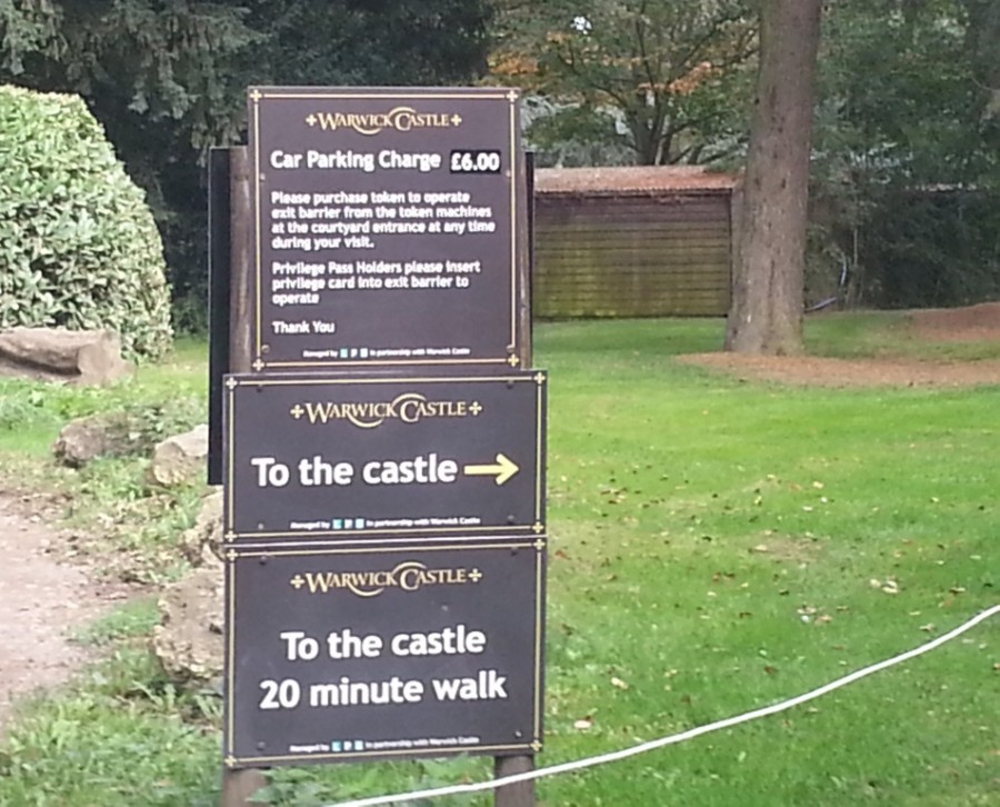 Warwick castle car parking