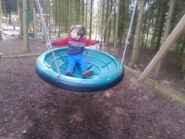 playswing in the woods at Compton Verney