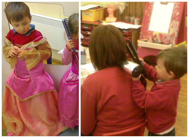 playing at princesses and hairdressers