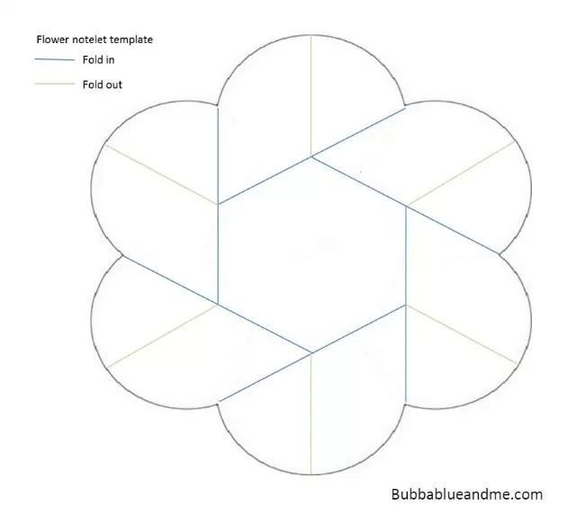 How to make a flower notelet - template by Bubbablue & me image