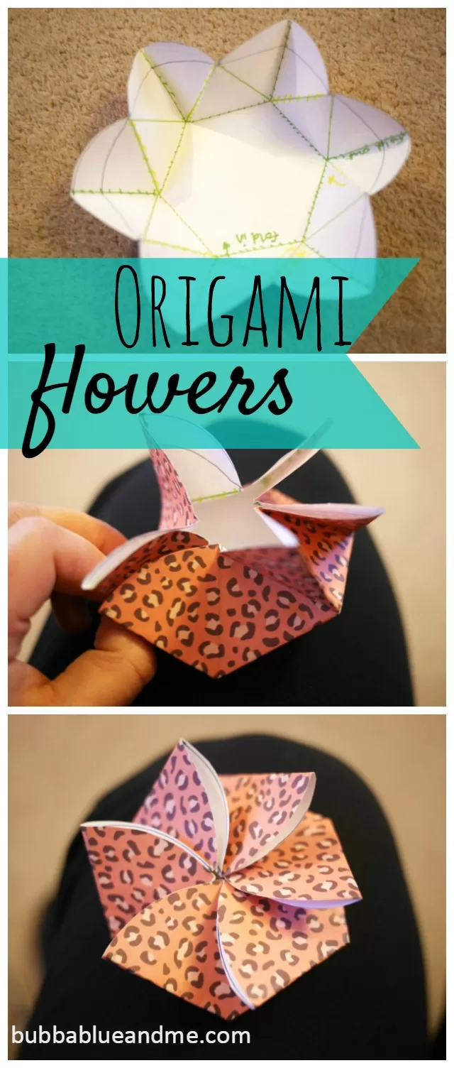 Make an origami flower notelet - Bubbablueandme