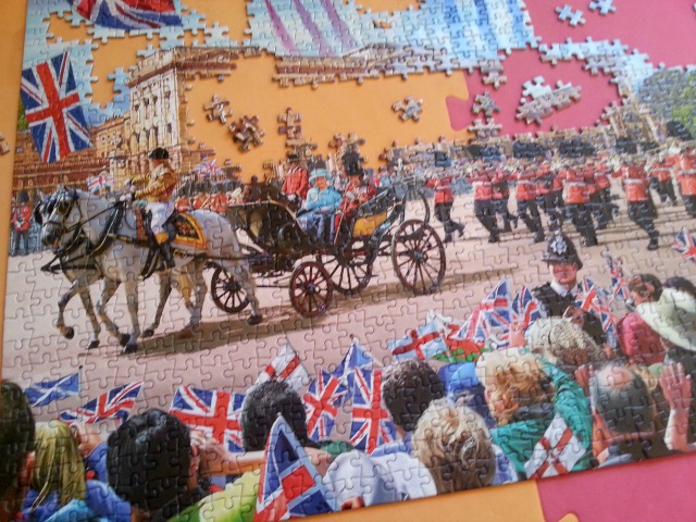 Buckingham Palace Gibsons jigsaw puzzle in progress