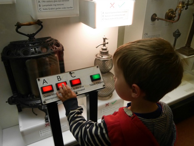 Pushing buttons at science museum london