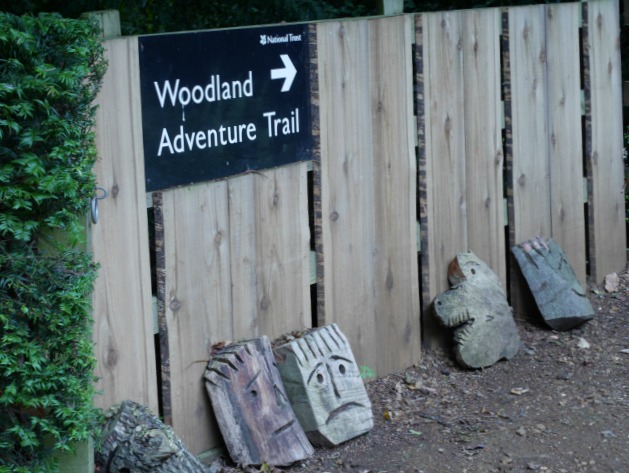 sign to Upton House's Woodland adventure trail