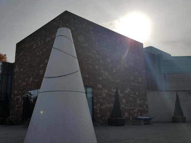 the cone sculpture at Warwick arts centre