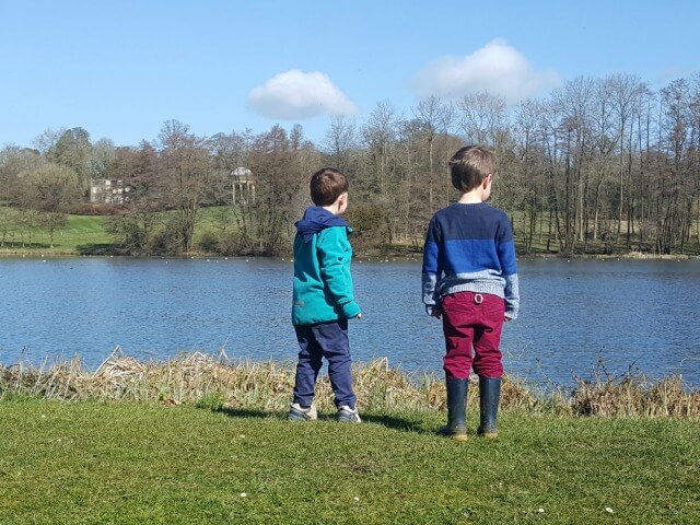 overlooking the lake at Stowe Gardens