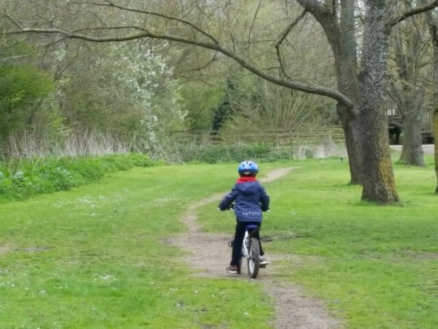 cycling off road in Spiceball park