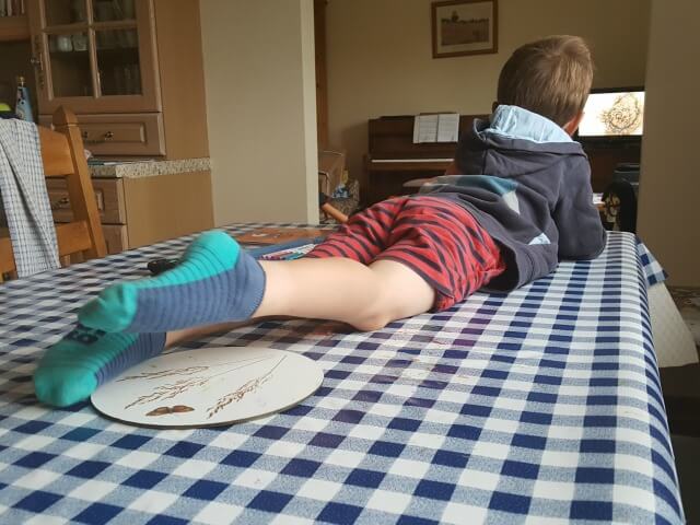 long legs lying on the table