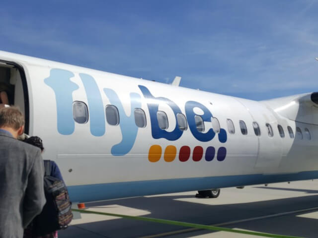 Flybe airplane in Jersey