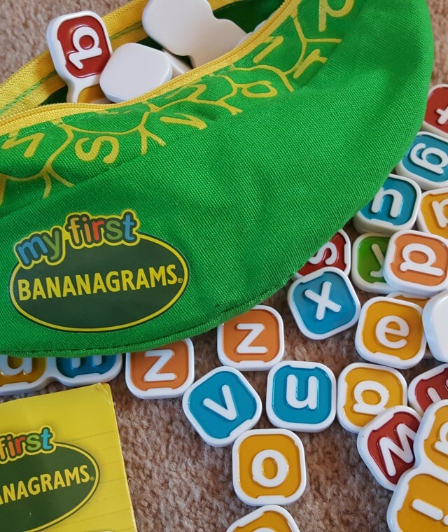 Picking up letters with My First Bananagrams