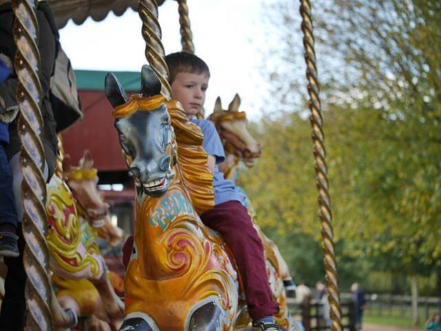on the carousel at millets farm centre