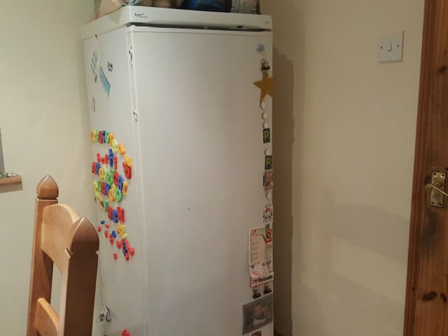 empty fridge front