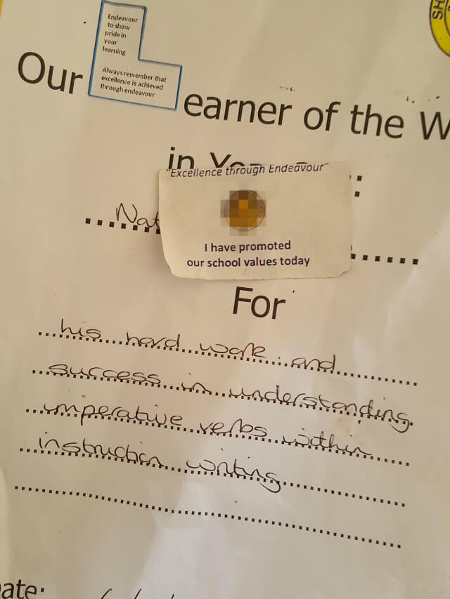 Learner of the week award