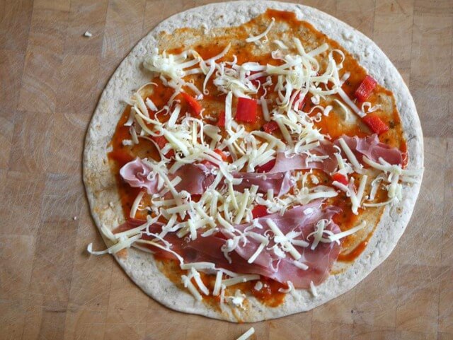 ham and margarita pizza wrap