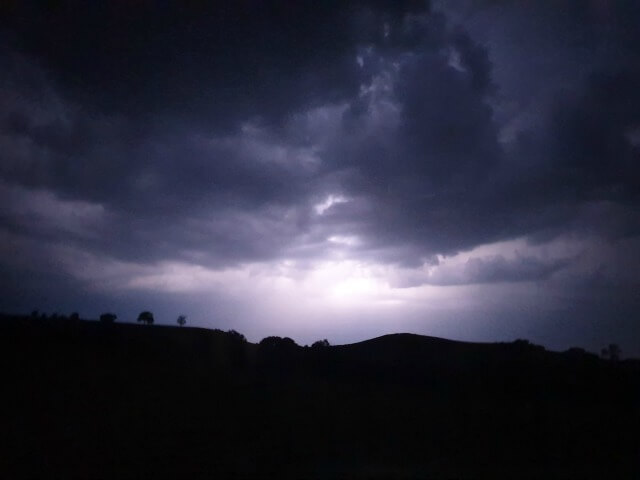 lightning strikes at night