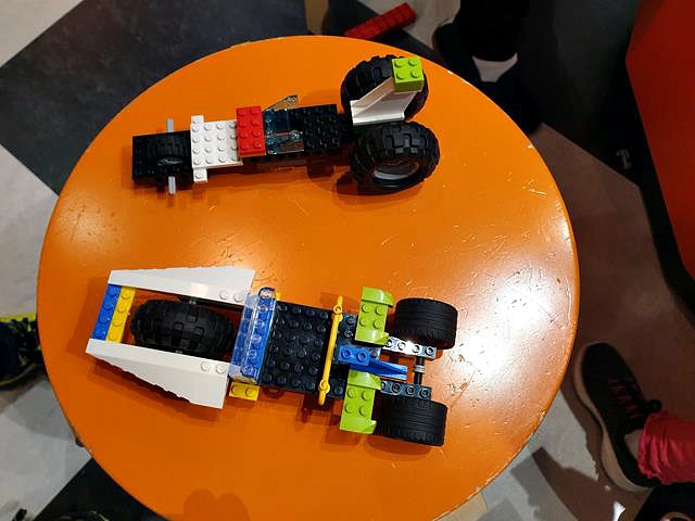2 cars we build from lego.