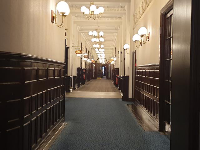 wide corridor in imperial hotel