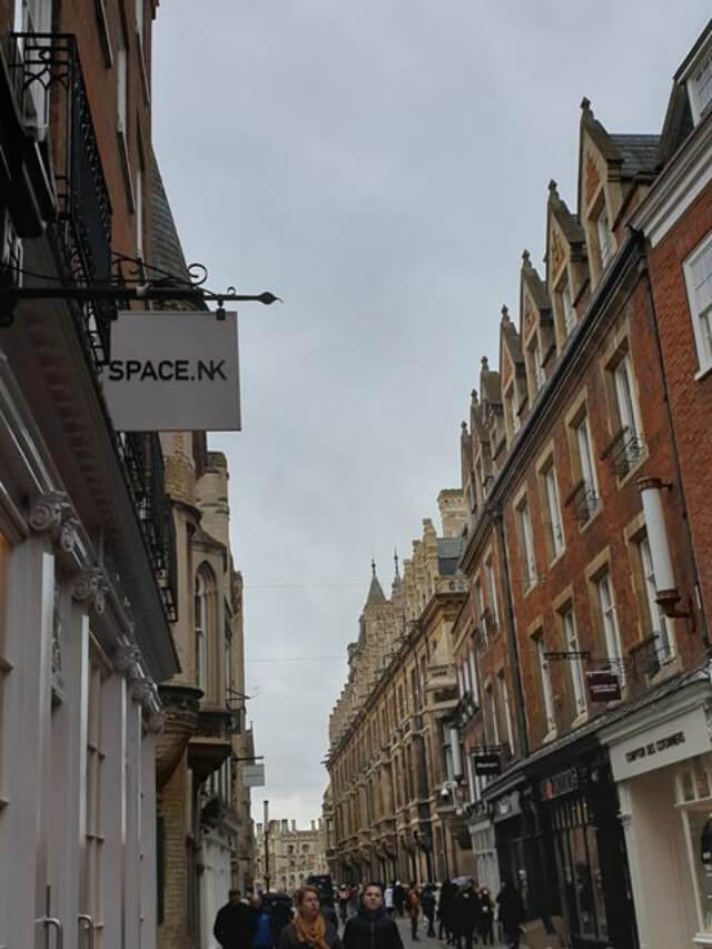 narrow shopping Trinity Street in Cambridge