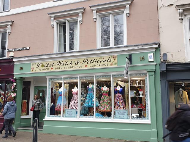 pretty dress shop window