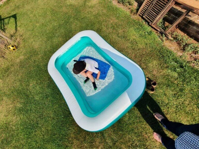 overhead paddling pool shot