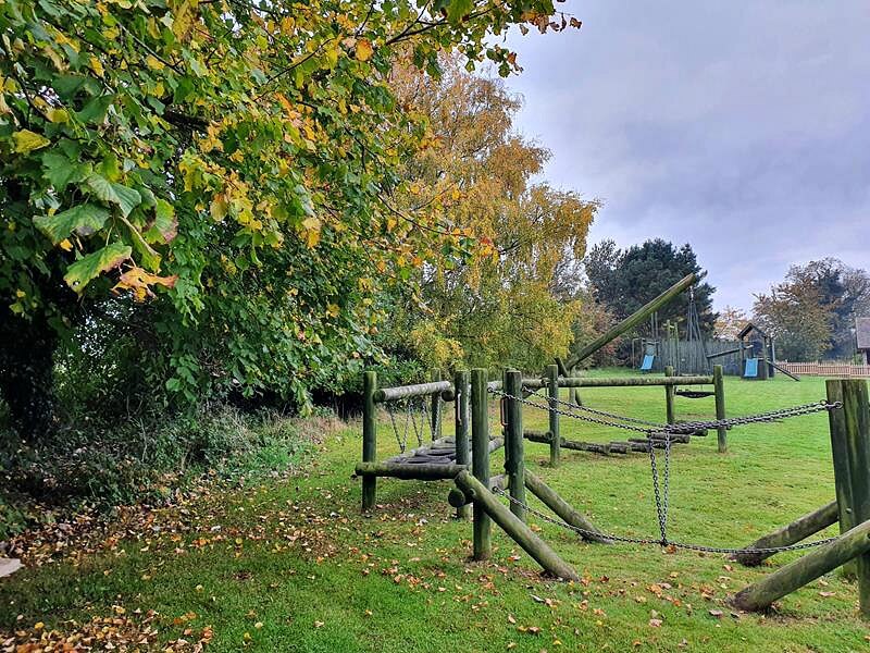 park obstacle course next to the trees