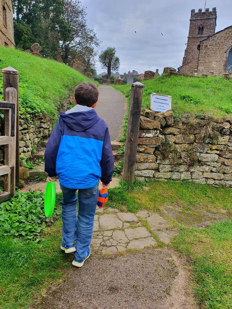 walking up to the graveyard