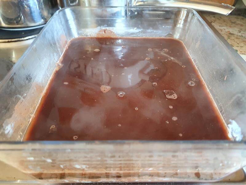 chocolate magic pudding ready for the oven