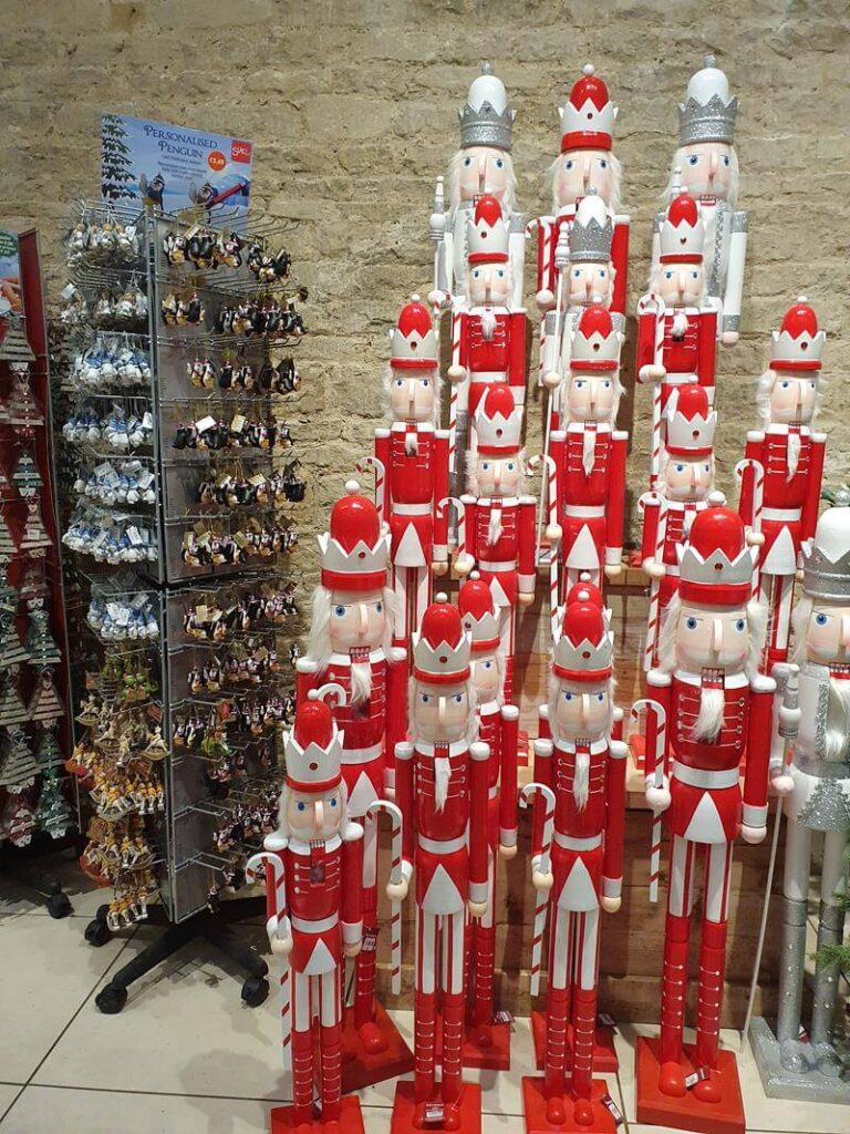 display of red giant nutcrackers