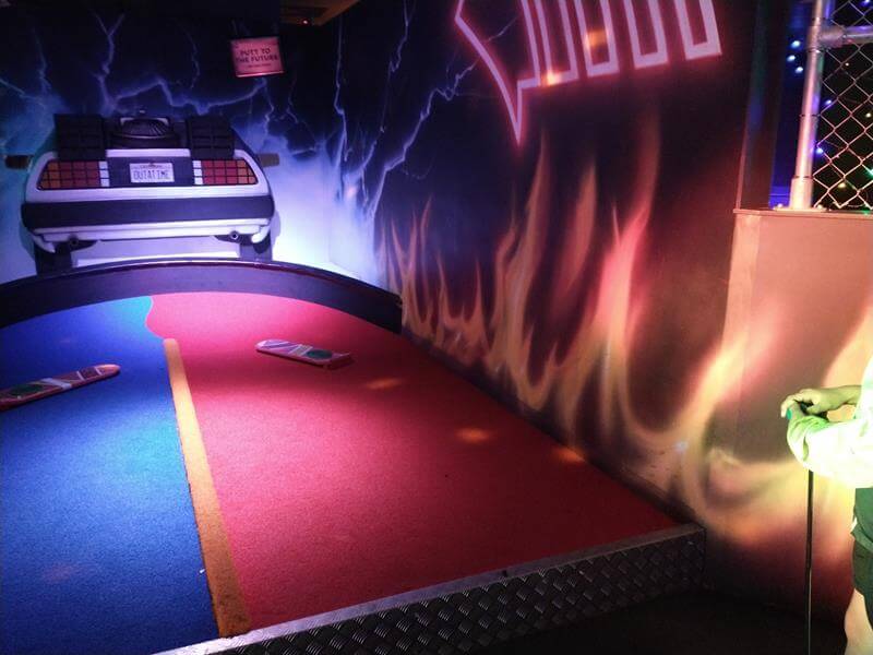 back to the future themed crazy golf hole