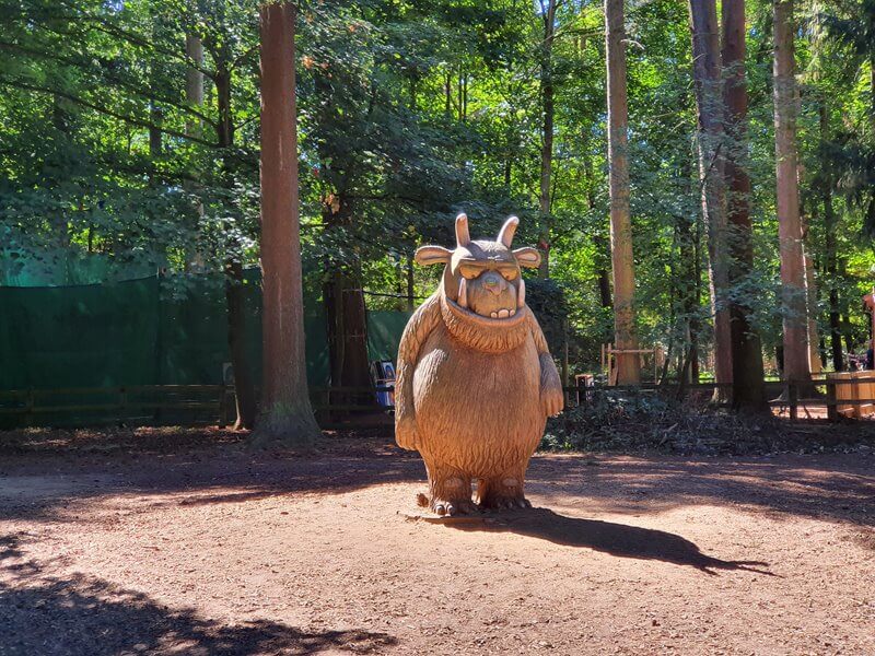 gruffalo wood carving sculpture at thetford forest