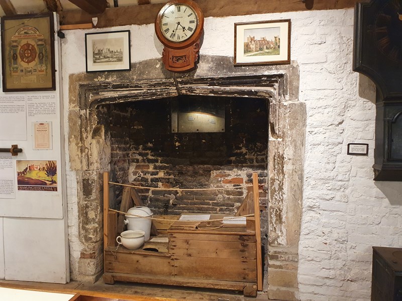old fireplace display