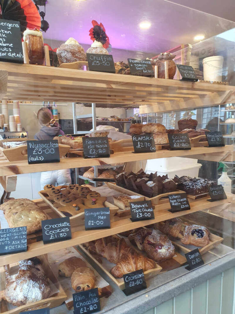 bakery pastries on display