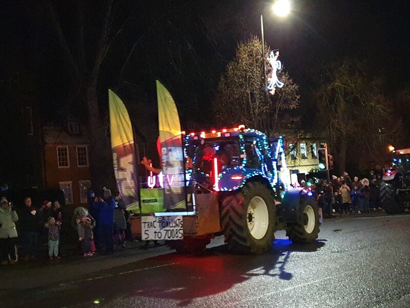 dressed up tractor run for christmas