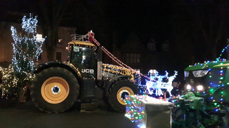 fastrac with christmas decorations