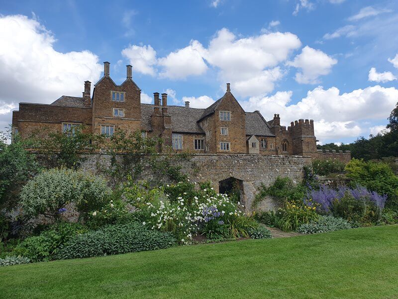 rear of Broughton Castle from outside the walled gardens