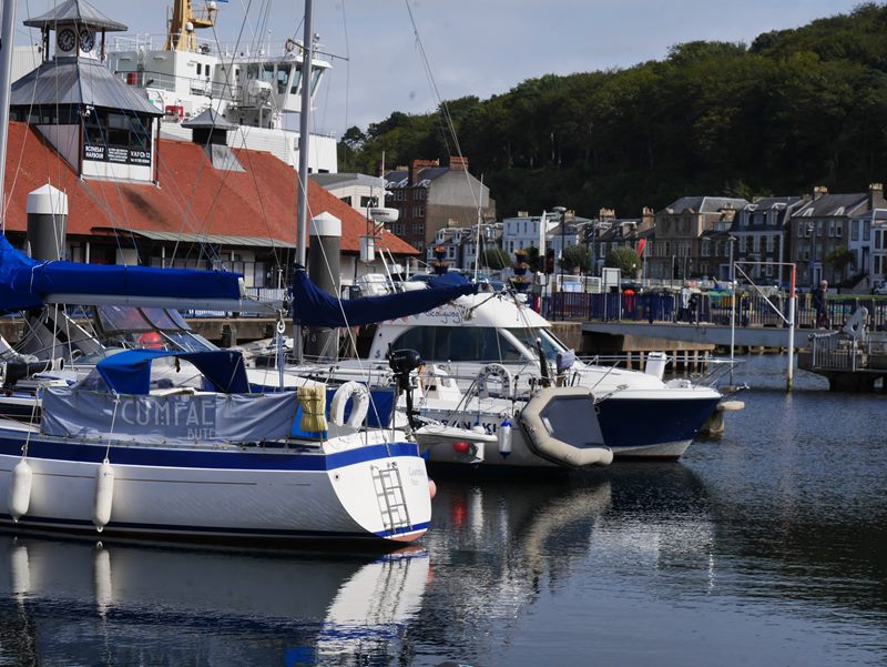 boats in the harbour at rothesay