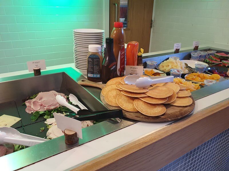 holiday inn lancaster continental breakfast meats, pancakes and sauces