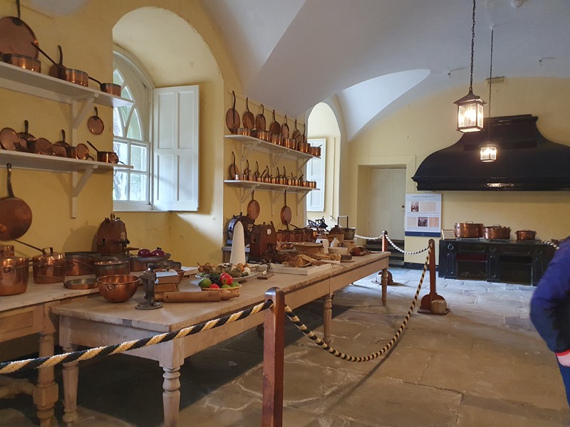 kitchen set up at inveraray