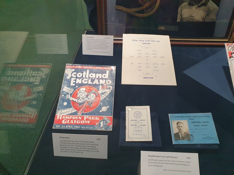 old Scotland vs England football match programme on display