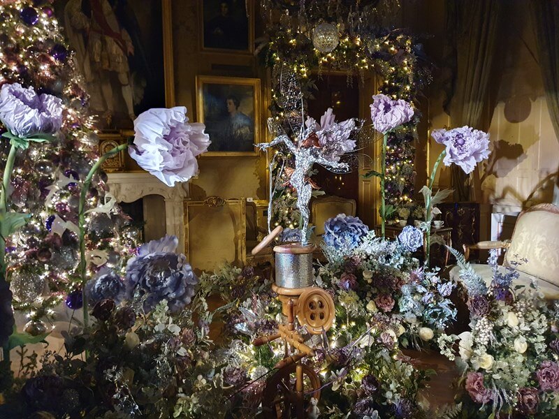 christmas floral displays for sleeping beauty
