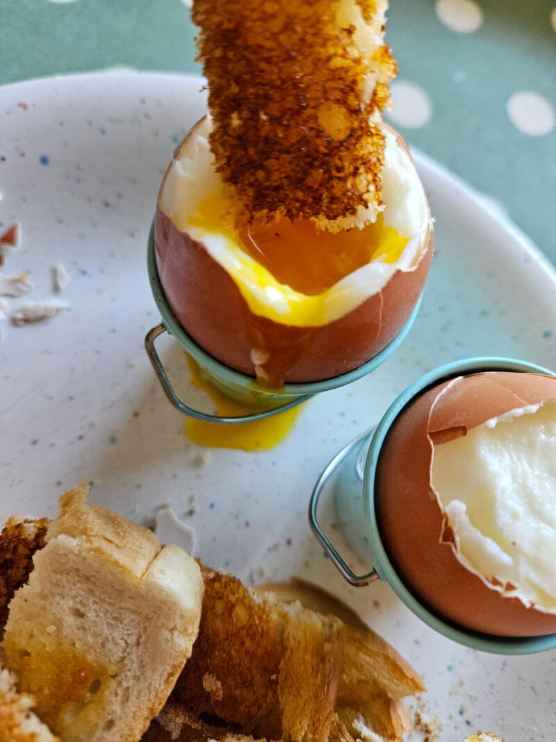 soft boiled eggs and dipping soldiers of toast