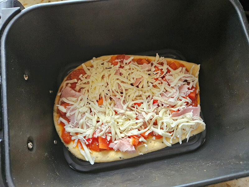 naan pizza in the air fryer drawer