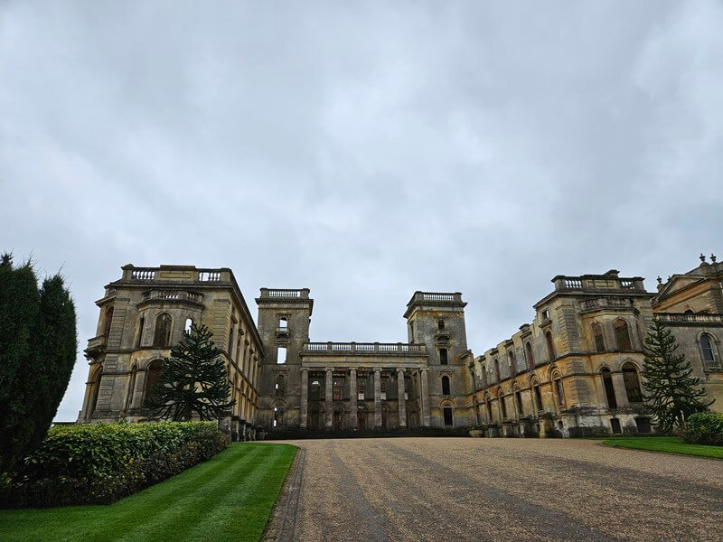 the view up to Witley Court ruins
