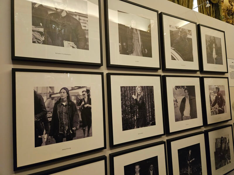 Barbour photo display of people wearing their coats