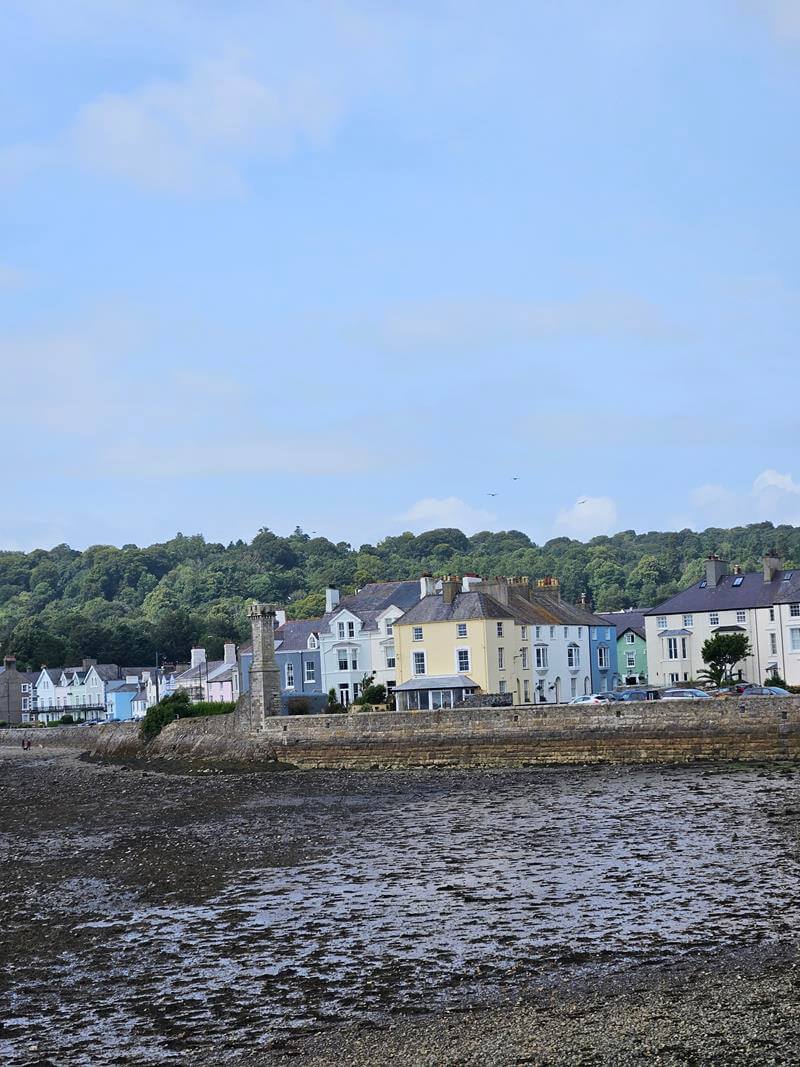 overlooking pastel houses in beaumaris