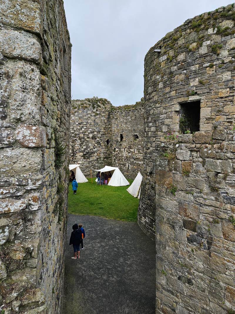 tent through castle walls